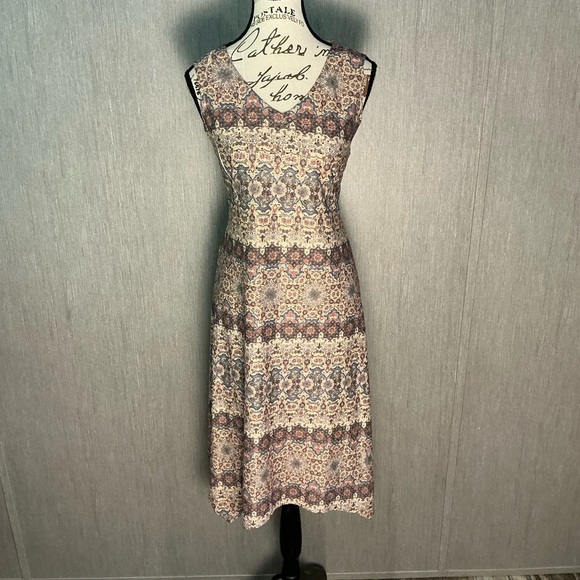 NWOT ONE WORLD Multicolor Midi Dress Size Medium - Picture 1 of 12